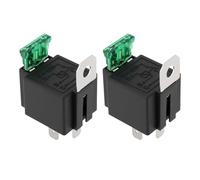 OTOTEC Lot de 2 mini relais automobiles 4 broches très résistantes avec film d'assurance pour ventilateur moto climatiseur 12 V 30 A Noir