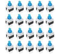 OTOTEC Lot de 20 Interrupteurs à Bouton-poussoir Tactiles 7x7 Mm Autobloquants Micro-interrupteurs à 6 Broches DPDT Mini-interrupteur à Bouton-poussoir Puissance Nominale 0,1 A/30 V CC