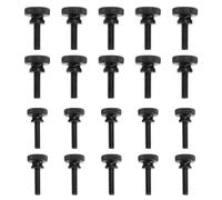 OTOTEC Lot de 20 vis moletées M5 x 20 mm/M6 x 20 mm en acier au carbone noir pour appareils mécaniques, instrumentation, appareils ménagers