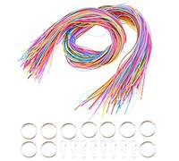 OTOTEC Lot de 200 cordons de laçage en plastique de 1 m de long avec mousqueton, crochets et porte-clés pour la fabrication de bracelets