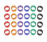 OTOTEC Lot de 24 Bagues en Aluminium pour Pattes d'oiseaux Diamètre Intérieur 8 Mm 9,5x9,5x6mm Compatibles avec Les Oiseaux Et Les Petites Volailles