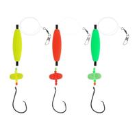 OTOTEC Lot de 3 hameçons ronds en nylon pour pêche à double anneau 8/0# 25 kg Convient pour la pêche en plein air au poisson-chat