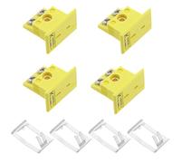OTOTEC Lot de 4 connecteurs de fil thermocouple de type K avec panneau, mini prise jaune avec installation sur panneau, 21 mm x 24 mm x 14 mm MPJ-K-F