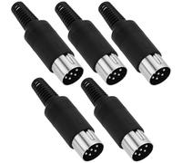 OTOTEC Lot de 4 connecteurs midi mâles à 6 broches, connecteurs mâles à souder adaptés pour mixeur MIDI audio vintage, batterie électronique, clavier, batterie