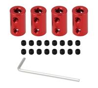 OTOTEC Lot de 4 coupleurs d'arbre d'alésage de 5 mm à 5 mm L20XD12 en alliage d'aluminium pour imprimante 3D DIY Robots Machine CNC Rouge