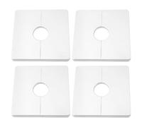 OTOTEC Lot de 4 rosaces autocollantes carrées pour pommeau de douche fixe, tuyaux standard de 1,27 cm, 22 mm, ABS 85,5 mm, argenté
