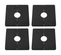 OTOTEC Lot de 4 rosaces autocollantes carrées pour pommeau de douche fixe, tuyaux standard de 1,27 cm, 22 mm, ABS 85,5 mm, noir