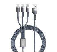 Ototon® 1.2M USB Câble 3 en 1, Lightning-USB-C-Micro USB pour iPhone iPad Huawei HTC LG Samsung Galaxy Sony Xperia Android - 1.2M