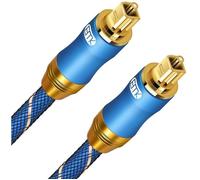 Ototon® 1.5M Cable Optique Audio Numérique Nylon Tressé Cordon Fibre Toslink Digital 24K Platinum Male à Male - 1.5M