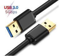 Ototon® 1.5M Data Câble USB 3.0 Type A Mâle vers Mâle Câble Double USB SuperSpeed pour Disque Dur Boîtier Externe PC Portable - 1.5M