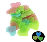 Ototon 100pcs Coeur Autocollants Lumineux Phosphorescentes Coloré Stickers Muraux Plafond Décoration pour Accueil Enfants Chambre Maison