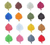 Ototon 16pcs Patch Thermocollant Noël Ecusson à Coudre Motif Feuille d'érable DIY Décoration de Bricolage pour Enfant Vêtement T-shirt Jeans Veste