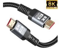 Ototon® 2M Câble HDMI 2.1 8K 60Hz 4K 120Hz Dolby Vision High Speed 48 Gbps par Ethernet Supporte 3D eARC HDR Dynamique VRR - 2M
