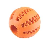 Ototon Chien Balle Caoutchouc Robuste à Mâcher Jouet Balle pour Chiens Dent Nettoyage Non Toxique Indestructible Treat Balle Friandises Interactif pour Petit Chien Chiot Jeux (Orange)