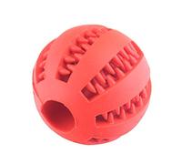 Ototon Chien Balle Caoutchouc Robuste à Mâcher Jouet Balle pour Chiens Dent Nettoyage Non Toxique Indestructible Treat Balle Friandises Interactif pour Petit Chien Chiot Jeux (Rouge)