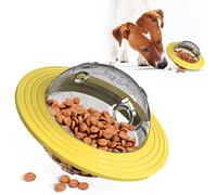 Ototon Distributeur de Nourriture Chien Jouet de Soucoupe Volante Snack Balle Outil Éducatif pour Chien Chiot Chat Alimentaire (Jaune)