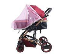Ototon Moustiquaire de Landau Protection Anti-insectes avec Dentelle Moustiquaire pour Poussette Universelle Pour Berceaux Bébés Enfants (Rose)