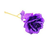 Ototon Plaqué Or 24 K Rose Fleur Éternelle Artificielle avec Tige Longue Romantique Cadeau pour Saint Valentin Fête des Mères Anniversaire (Violet)