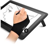 OTraki 2 Gants Dessin Tablette Graphique Anti-fouling Taille S Élastiques | Gant Artiste Deux Doigts Droitier Gaucher Pad Dessiner 7x18.5 cm Tissu Respirant Confort Précision Léger Durable Polyvalent