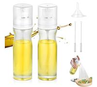 OTraki 2 Pièce Spray Huile Cuisine, 200ml Vaporisateur d'Huile en Verre Pulverisateur Huile Anti-fuite Huile Vinaigre Vaporisateur avec Brosse et Entonnoir pour Cuisine, Cuisiner, BBQ, Salade