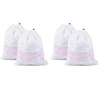 OTraki 2 pièces Grand Filet à Linge, 50 x 60 cm Sac à Linge Réutilisables en Maille Fine avec Cordon de Serrage, Blanc Sac a Linge Machine à Laver pour Chaussettes, Vêtements Délicats et Peluches
