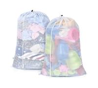 OTraki 2 Pieces Laundry Net Washing Machine, 60 x 90 cm Laundry Bag with Drawstring Reusable Mesh Washing Bag for Travel Clothes Bedding Tablecloths Sheets Coats Curtains Down Jacket