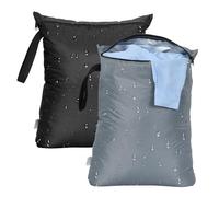 OTraki 2 Pièces Sac Imperméable, 40x50CM Grand Sac Étanche pour Natation, Poche Étanche à Fermeture Éclair, Réutilisable Sac de Voyage pour Maillots de Bain, Serviettes de Plage, Couches, Noir+Gris