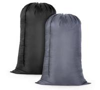 OTraki 2 Sacs à Linge Très Grande, 70 x 115cm Sacs de Linge Pliables avec Cordon De Serrage Sac Linge Sale Voyage, Camping, Maison, Les Résidences étudiantes Ou Le Panier à Linge (Noir + Gris)