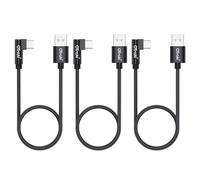 OTraki 3 Pièces Câble USB-C Court Coudé 90 Degrés 0.2m, Cable USB C Court Charge Rapide & Synchro Nylon Chargeur Cable Type C, Avec Iphone 17 16 Plus Pro Max 15, Galaxy S24 Plus Ultra S23 S22