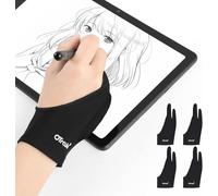 OTraki 4 Pièces Gant de Dessin avec Paume Renforcée, Gant Antifouling pour Tablette Graphique, Deux Doigts pour Tablette Graphique Pen-Display Light Box (S 7x18,3 cm)