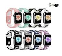 OTraki 8 Pack Bracelets de Sport Compatibles Avec Apple Watch 38 mm 40 mm 41 mm, Bracelet Silicone Soft Étanche, Bracelet Apple Watch Pour Iwatch Series 9 8 7 6 5 4 3 2 1 Se Hommes Femmes