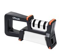 OTraki Aiguiseur Couteaux Professionnel Manuel, Affuteur de Couteaux 4 en 1 de remplacement Amovible avec Base Antidérapante, Aiguiseur avec Design Ergonomique en Acier Inoxydable
