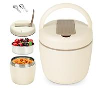 OTraki Boîte Repas Isotherme avec Cuillère, Thermos Alimentaire Chaud 1200ml, Gamelle Isotherme pour Repas Chaud Anti-Fuites pour Voyage, Sans BPA