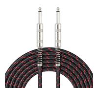 OTraki Câble de guitare électrique TS droit vers droit, en nylon tressé à faible bruit, pour basse, clavier, pédale, mixeur et équipement de studio 3 m