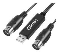 OTraki 2M 6Ft Câble D'interface USB MIDI vers USB - Câble de Conversion DIN 5 Pin [IN/OUT] MIDI - Convertisseur Pour Ordinateurs Portables PC Clavier Piano Maison Musique Studio
