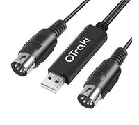 OTraki Câble MIDI USB 2M, Câble D'interface USB vers MIDI - Cable de Conversion DIN 5 Pin [IN/OUT] MIDI - Convertisseur Pour Ordinateurs Portables PC Clavier Piano Musique Studio