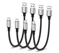 OTraki Cable USB C Charge Rapide USB2.0, [0.2m/Lot de 4] Cable USB vers USB C, Nylon Câble de Données pour Voiture pour Samsung Galaxy S25 S24, pour iPhone 17 Pro, pour Google Pixel 7, pour PS5