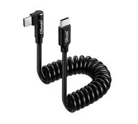 OTraki Câble USB C Spiralé Court 240W 0.3-0.8 m Rétractable Nylon Tressé