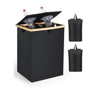 OTraki Collecteur De Bouteilles Avec Couvercle 140L, Poubelle Double Compartiments, Compacteur Bouteille Plastique, Poubelle Recyclage, Grande Capacité Avec 2 Sacs Transport Pour Cuisine Camping