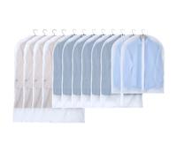 OTraki Lot de 12 housses à vêtements en PEVA avec fermeture éclair - Lavable en machine - Anti-mites - Trois modèles - 60 x 80/60 x 100/60 x 120 cm - Pour costume, manteau, robe, robe de soirée