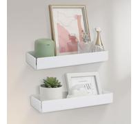 OTraki Lot de 2 Étagère Murale, Étagère Flottante Autocollantes sans Perçage Étagères Murales Blanches en Acrylique pour Salon, Chambre à Coucher, Cuisine (31cm)