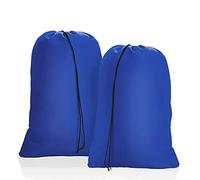 OTraki Lot de 2 Grand Sac pour Linge Sale Voyage, 50 x 60 cm Pliable Sac à Linge, Sac de Rangement pour Jouets, Sac Cordon pour Hôtel Dortoir Voyages, Léger Sac à Linge Sale(Bleu)