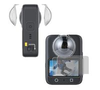 OTraki Lot de 2 Protection Écran et Objectif pour DJI Osmo 360, Coque de Protection Transparent HD Anti-Poussière et Anti-Rayures Film pour Verre Trempé, Accessoires pour Bouchon d'Objectif Osmo 360