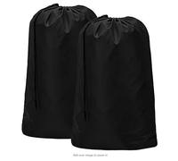 OTraki Lot de 2 Sac à Linge Large,70x115cm Sacs de Linge Pliables avec Cordon de Serrage, Sac Linge Sale Voyage,Léger Sacs de Linge Pliables pour Hôtel Dortoir Voyages（Noir）