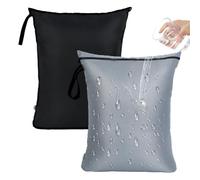 OTraki Lot de 2 sacs à linge pour machine à laver, 60 x 80 cm, extra larges, imperméables et réutilisables, noirs, avec fermeture éclair, pour couvertures polaires, linge de lit, rideaux et draps.