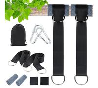 OTraki Lot de 2 Sangles de Suspension Robustes de 1,5 m pour hamac en Polyester avec 2 mousquetons et Tapis de Protection d'arbre pour hamac d'arbre, Camping, randonnée