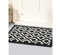 OTraki Paillasson Exterieur Entree Antidérapant Absorbant 60 x 90 cm, Tapis Interieur Entree Lavable en Machine Tapis de Porte Anti-Poussière pour Chien Entrée Couloir Cuisine (Noir Blanc)