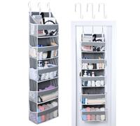 OTraki Panier Suspendu Rangement 140 X 39 X 17 Cm, Organisateur À Accrocher sur La Porte avec 10 Poches Latérales Et Crochets Métalliques, Penderie Enfant Rangement Armoire pour La Chambre