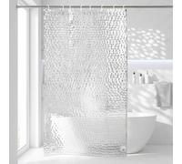 OTraki Rideau de Douche 120 x 200cm,3D Semi Transparent EVA Rideau de Douche Anti Moisissure,Imperméable Rideau Douche Plastique avec 2 verstärkte Bleiblöcke,8 Duschvorhangringe enthalten