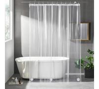 OTraki Rideau de Douche Transparent, Epaisseur 0,08 mm, 183x183 cm, avec 3 Aimants + 12 Crochets, Matériau PEVA, Rideau Douche Anti-Moisissure et Etanche pour Salle de Bain